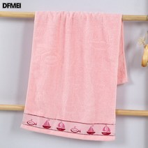 DFMEI 순면 타월 가정용 도톰한 흡수성 면 세안대, 요트 핑크, 34*74cm