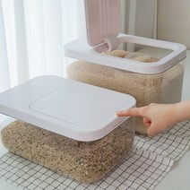 원터치 투명 쌀통 쌀보관함 소형 5kg 냉장고 보관통 잡곡, 2. 대형 10kg, 1개