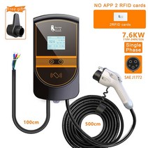 전기차충전기 가정용전기차충전기 feyree evse wallbox j1772 어댑터 type1 케이블 32a 7.6kw ev Charger type2 wallmount 충전, type1 앱 2 rfid 없음