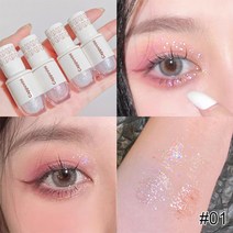 아이쉐도우 아이메이크업 아이 스틱 글리터 섀도우 팔레트 펄아이 애교살 눈화장 6 색 리퀴드 하이라이트 스팽글 진주 빛 거짓말 누에 방수 지속 빛나는 눈 화장품, 01