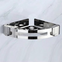 SUS304스테인리스 무타공 욕실 코너 선반, SUS 304 스테인리스 욕실 코너 선반 실버