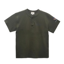 그롭스 U.S AIR FORCE 핸리넥 티셔츠(카키) 반팔티 M~L 밀리터리 캐주얼 반팔 티셔츠 아이콘