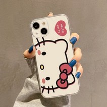 아이폰 케이스 사이트 아이폰용 귀여운 헬로 키티 실리콘 핸드폰 케이스 애플 아이폰 14 13 12 11 프로 맥스 X XR XS 12 13 미니 6 7 8 플러스 만화 TPU 클
