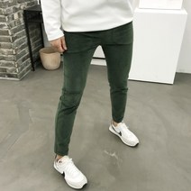 용된다 남자 슬림핏 코듀로이 골덴 밴딩 면바지