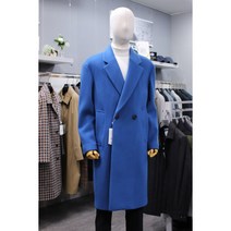 본 코트 블루 캐시미어 함유 이중직 루즈핏 남성 더블 롱코트 BN1WHA292 BL
