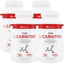 [미국빠른직구] 마이라이프 내추럴스 엘카르니틴 1000mg 180 야채캡슐 4병, 180정, 4개