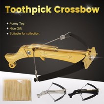 나무 조각품 정원 조각품 브론즈 조각품 diy mini 이쑤시개 발사기 toy electroplate mini bow shot arrow toy 이쑤시개 석궁 야외 촬영 장난감, 1pcs 무작위 색상