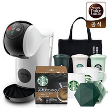돌체구스토 캡슐 커피머신 지니오S 베이직 + 스타벅스 굿즈(리유저블컵3P + 아이스큐브 + 카푸치노 머그 260ml 2P + 블랙토트백) + 스타벅스 캡슐 1BOX, 단품, 블론드 에스프레소 by 네스카페 돌체구스토