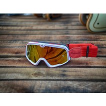 스포츠 레트로 할리 오토바이 바이크 마스크 고글 34 헬멧 근시는 대형 프레임 전기, 전기도금된 골드 렌즈 frfj09가 있는 레드