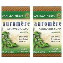 Auromere 아유르베다 비누 바닐라 인도 멀구슬나무 78g 2팩