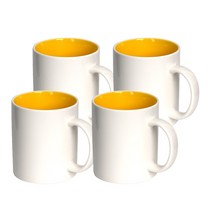머그컵 인기모음 100종 4p 세트 머그컵 화이트머그 칼라머그 컵, 1개, 쿠르제 머그-인옐로우 4p