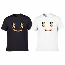 미소 디지털프린팅 인쇄티셔츠 커플티 반팔티 오버핏