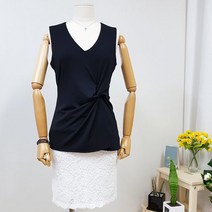 JAYiANNE 언발 트위스트 묶음 나시 블라우스 브이넥 찰랑찰랑 맷저지