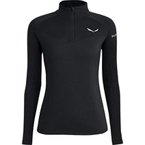 Salewa Damen SENNES Dry W L/S HZ Tee Blusen & T-Shirts Black Out 48/42