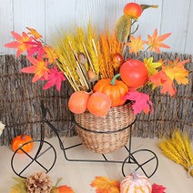 [Her1088] 풍성한 가을 햇곡식 햇과일 바구니 (과일모형) 가을과일바구니 추수감사절 가을풍년 자전거