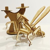 어린이 나무 퍼즐 사마귀 3D 모형 만들기 피규어 초등 립 과학 나무조 두뇌개발 학습 장난감 놀이 실험, 상세페이지참조