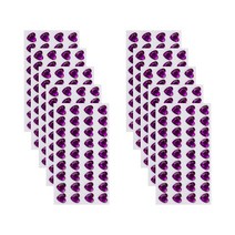 씨앤초이스 보석 하트스티커 12mm 10개 세트 비즈 큐빅 홀로그램 컬러 혼합 스티커 장식 데코 꾸미기 문구소품, 10개입, 딥퍼플