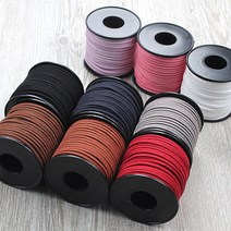 세무끈 샤무드끈 스웨이드끈 가죽끈 리본끈 1m/30m/90m, 1개, 90m-세무끈-44연자주