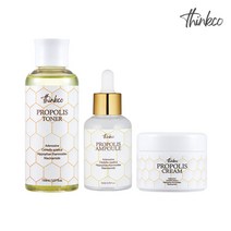 [3종SET] 띵코 리얼 프로폴리스 기초 화장품 (토너 150ml+앰플 80ml+크림 50ml)+쇼핑백 3종세트 1세트, 1SET
