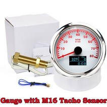 타코 메타 미터 선박용 수온 포함 오일 압력 게이지 엔진 총 시간계, ws 게이지 x m16sensor