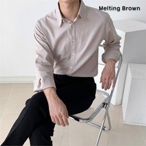 로즈블로썸 멜팅브라운 남성 베이직 데일리 린넨 셔츠 4color (9075906)