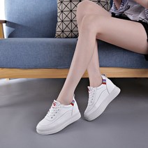 LXJ 여성 운동화 키높이 스니커즈 7cm 가죽 통굽 여자운동화