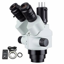 주사전자현미경 비파괴 수질 검사 오염도측정기 AmScope 동시 초점 삼안 줌 스테레오 헤드 7X-45X, 5.black 144 LED