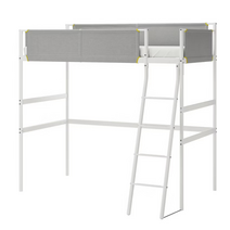 이케아 VITVAL 비트발 로프트침대프레임 화이트/라이트그레이 90x200cm 204.112.32