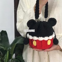 자이언트얀 여름 소품 손뜨개 면실 가벼운 코바늘실 코튼 챙모자뜨기 소품용 라피아실, 미키 재료 패키지 도구 튜토리얼