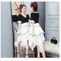 [Myshe]여성 여름 페이크 레이어링 롱 원피스 숙녀 qxz629wj3