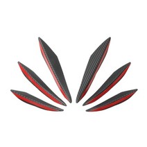 개/대 범용 자동차 앞 범퍼 립 장식 디퓨저 스플리터 핀 공기 역학 윙 바디 스포일러 Winglet 블레이드 트림 스패츠, 탄소 섬유, 1개