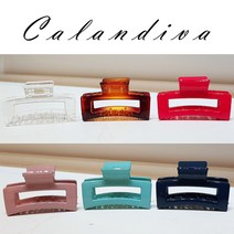 [Calandiva] 예쁜 6종 컬러 직사각 올림머리 집게핀