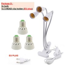 식물성장램프 실내 80led 3 헤드 전체 스펙트럼 햇빛 꽃 빛 책상 클립 노란색 fitolamp 실내 veg Growbox 온실, 패키지 d eu, 48 주도