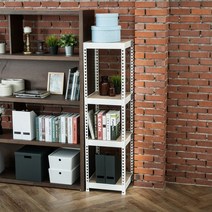 하트랙 무볼트 앵글 400x400x1800x4단 선반 매립형, 화이트