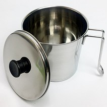 스테인레스 손잡이 음식물 쓰레기통 2L 음식물수거통 스텐레스음식물쓰레기통 음식쓰레기통 싱크대쓰레기통