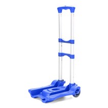 휴대용 접이식 수하물 쇼핑 트롤리 카트 손 자루 휠 트럭 배 로우 여행, [03] blue
