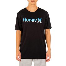 Hurley 헐리 남성용 One and Only 로고 티셔츠 블랙. XX-Large