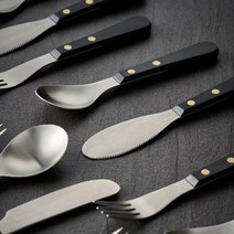 실버 커트러리 세트 디저트 포크 나이프 스푼 젓가락 카페 10종류, 디너스푼