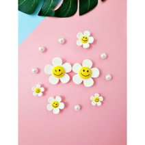 스마일 데이지꽃 지비츠 세트 12pcs LED 입체 크록스 키즈 악세사리 낱개 단품 체인