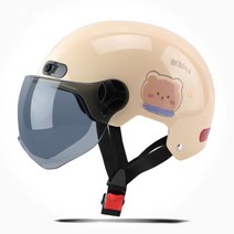 문라이트 초경량 스쿠터 전기자전거 헬멧 킥보드 오토바이 전동 자전거, 베어브라운, 스모크쉴드, 베어브라운