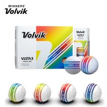 볼빅 비스타3 프리즘 360 골프공 3피스, 화이트, 12개