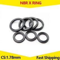 X 링 4 립 씰 링 니트릴 고무 탄성 유압 실린더 피스톤 피스톤로드 용. NBR CS 1.78mm ID 2.9 -133.07, Black, ID 50.52mm (2Pcs)
