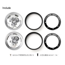 GRC-2.2 인치 금속 클립 휠 허브 림 1/10 RC 크롤러 자동차 트랙사스 TRX4 디펜더 브롱코 TRX6 축 SCX10 RC4WD Diy 부품, [01] 2pcs