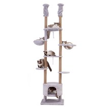 Mwpo 투명 우주선 창 첨부의 투명 스텝 돌출 타입 캣 타워 투명 볼 투명 해먹 하우스 집에서 나무 등반 타워 다두길이 천연 사이잘 마끈 264B