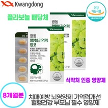 광동 치매예방 플라보놀 치매에 좋은 영양제 식약처인증 은행잎추출물 8개월분 240정 혈액순환 부모님 영양제, 8박스