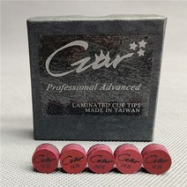 당구 용품 부자재 소품 도구 당구장 풀 큐 팁 라미네이트 가죽 전문 팁 버팔로 플러스, 13mm 차르 m 하드, 상자당 50개의 팁