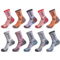 몽삭스 SPORT-등산양말 (10PACK) 남성/여성용 (중목.장목) 쿠션감과 편안함을 동시에 작업.등산.낚시.스포츠 양말, 장목(10족혼합)