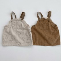 국산 브레드 베어 여아 아동 코듀로이 멜빵 원피스 코디룩