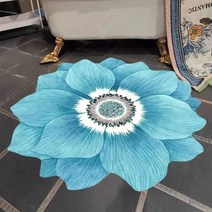 3D 환상 착시 러그 카페트 파란색 꽃 모양의 카펫 거실 소파 테이블 매트 화장실 물 흡수 미끄럼 방지 바닥 매트 침실 장식 침실