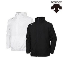 데상트 [DESCENTE] 후디 바람막이 자켓 (블랙 화이트)